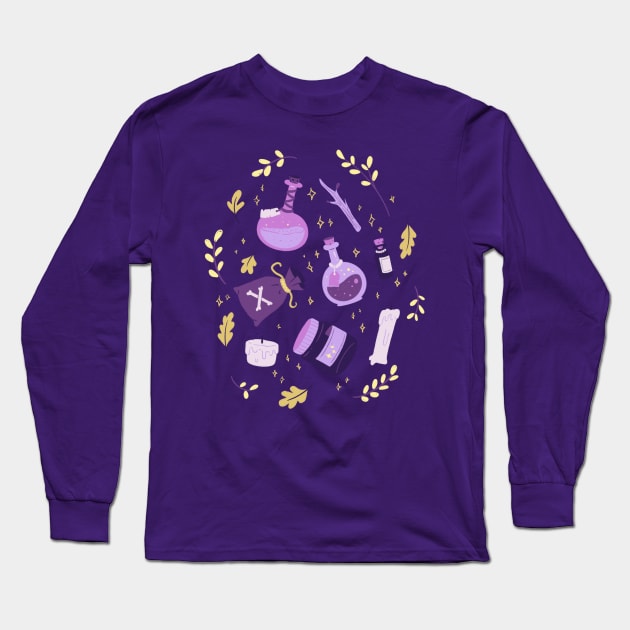 Brewing Potions Long Sleeve T-Shirt by leanzadoodles